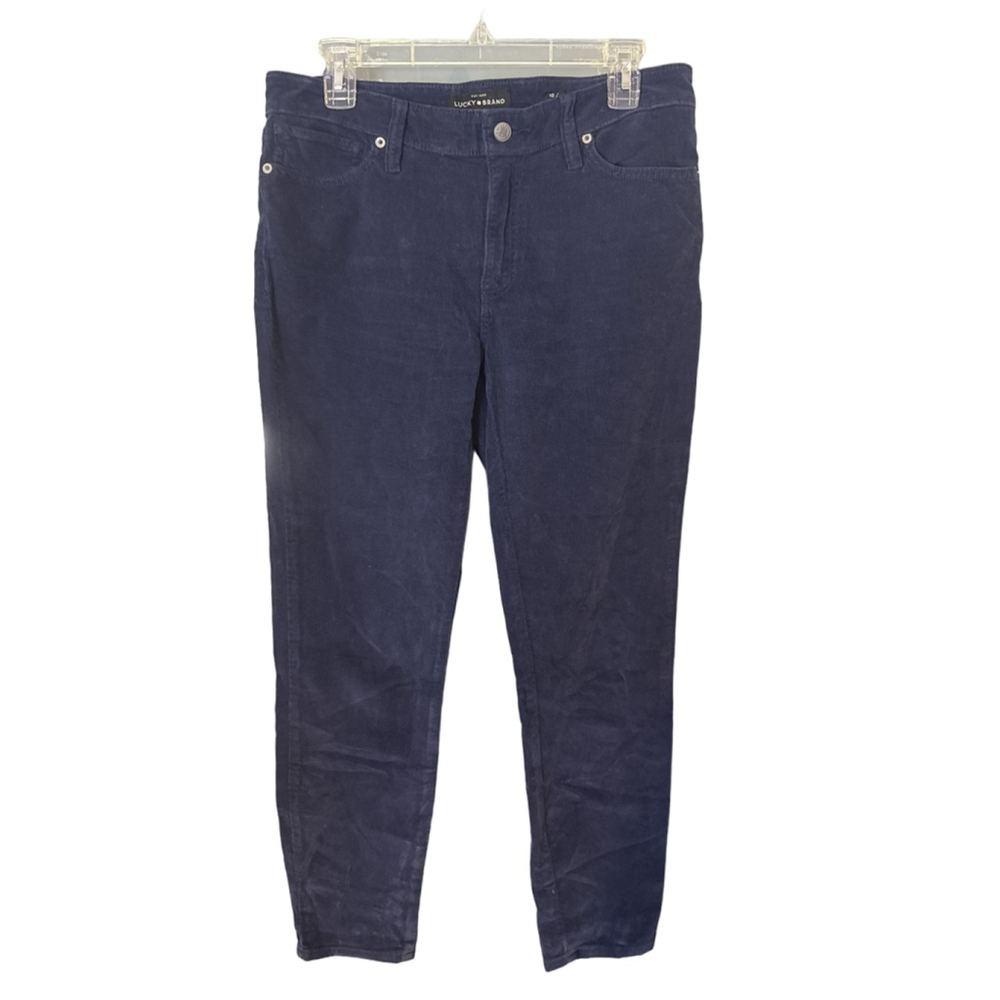 Lucky Brand Ava Skinny Corduroy Pants Dark Blue Size 10/30R